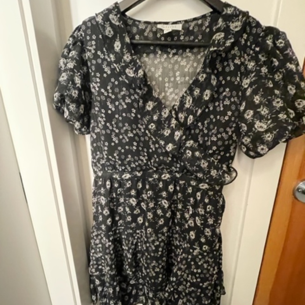Flowered Chiffon Mini Wrap Dress from Top Shop